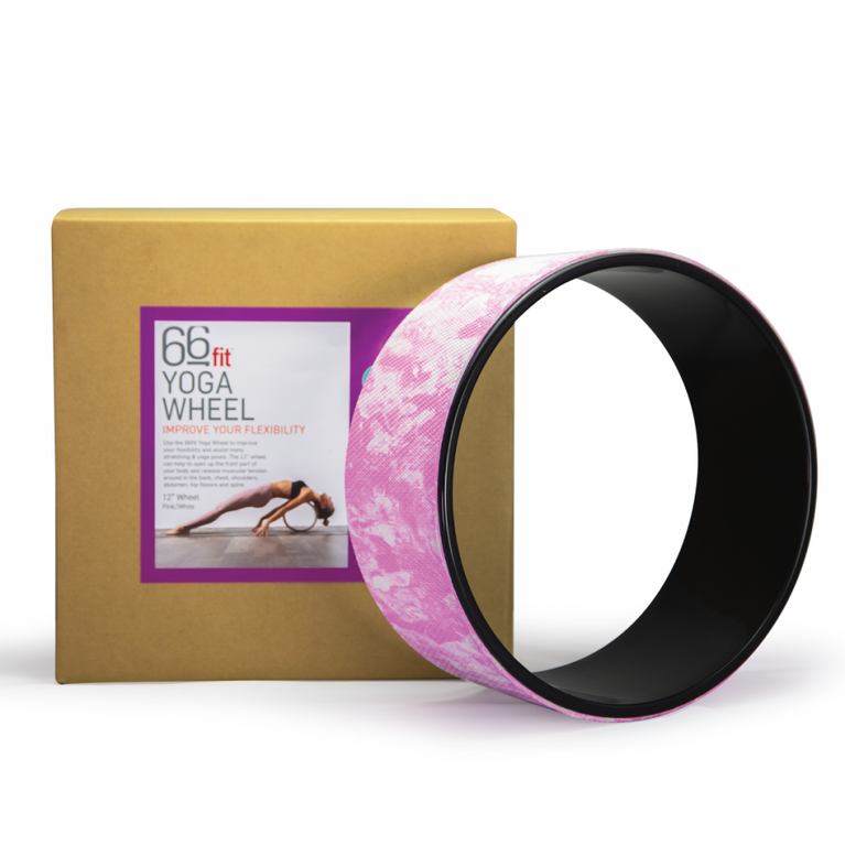 66FIT YOGA WHEEL - PINK WHITE 12"