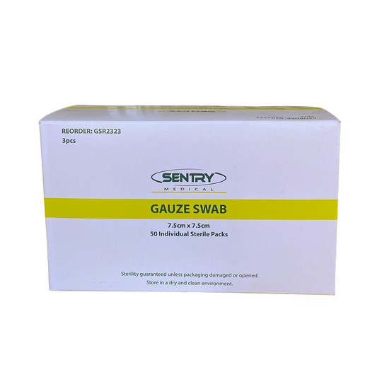 SENTRY GAUZE SWABS STERILE 8 PLY 7.5CM X 7.5CM (PACKET 3)