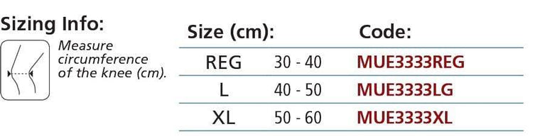 MUE333 HINGED WRAP AROUND KNEE BRACE WITH TRIAXIAL HINGE AND OPEN BACK
